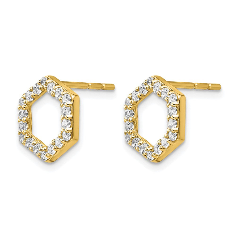 14K Gelbgold True Origin 1/2 Karat Im Labor Gezüchtet Diamant Vs Def Hexagon Ohrstecker
