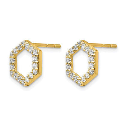 14K Gelbgold True Origin 1/2 Karat Im Labor Gezüchtet Diamant Vs Def Hexagon Ohrstecker