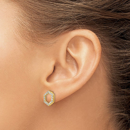 14K Gelbgold True Origin 1/2 Karat Im Labor Gezüchtet Diamant Vs Def Hexagon Ohrstecker