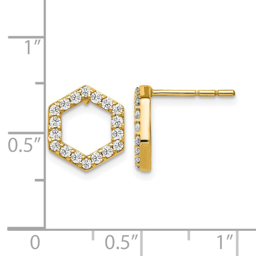 14K Gelbgold True Origin 1/2 Karat Im Labor Gezüchtet Diamant Vs Def Hexagon Ohrstecker