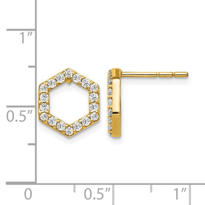 14K Gelbgold True Origin 1/2 Karat Im Labor Gezüchtet Diamant Vs Def Hexagon Ohrstecker