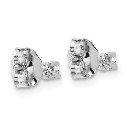 14K Weißgold Ohrstecker mit 0,10 ct. laborgezüchteten Diamanten, VS/SI+ G+, Rund, 4-Krappen-Fassung, Hohes Gewicht