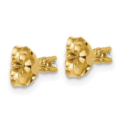 14K Gelbgold Ohrstecker mit 0,10 ct. Laborgezüchteten Diamanten VS/SI+ G+, Rund, 4-Krappen-Fassung, Hohes Gewicht