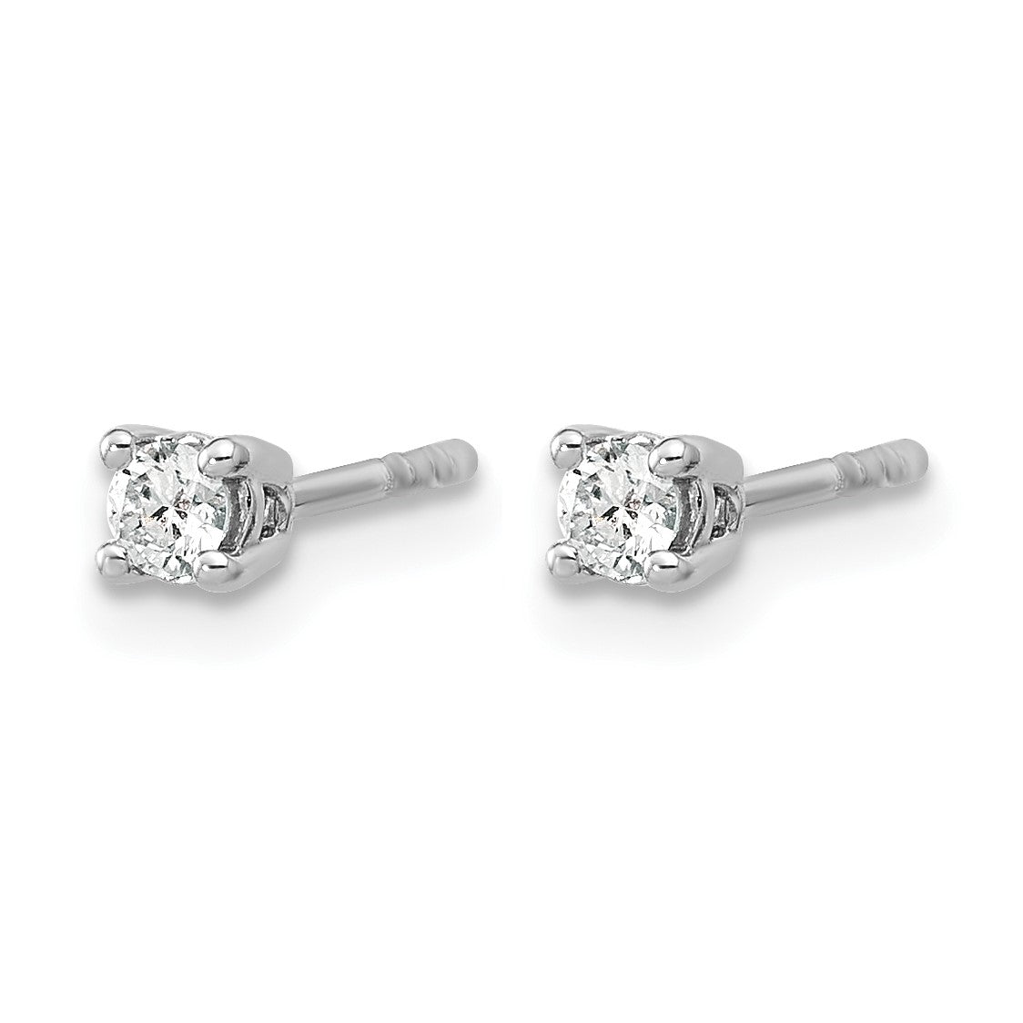 14K Weißgold Ohrstecker mit 0,17 ct. laborgezüchteten Diamanten, rund, VS/SI+ G+, 4-Krappen-Fassung, schweres Gewicht