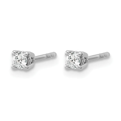 14K Weißgold Ohrstecker mit 0,17 ct. laborgezüchteten Diamanten, rund, VS/SI+ G+, 4-Krappen-Fassung, schweres Gewicht
