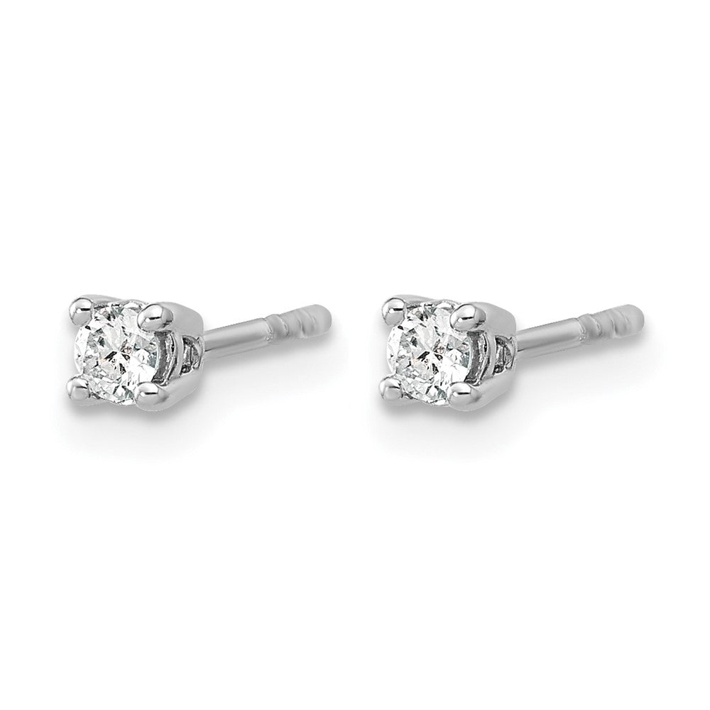 14K Weißgold Ohrstecker mit 0,17 ct. laborgezüchteten Diamanten, rund, VS/SI+ G+, 4-Krappen-Fassung, schweres Gewicht