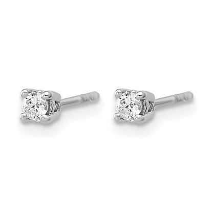 14K Weißgold Ohrstecker mit 0,17 ct. laborgezüchteten Diamanten, rund, VS/SI+ G+, 4-Krappen-Fassung, schweres Gewicht