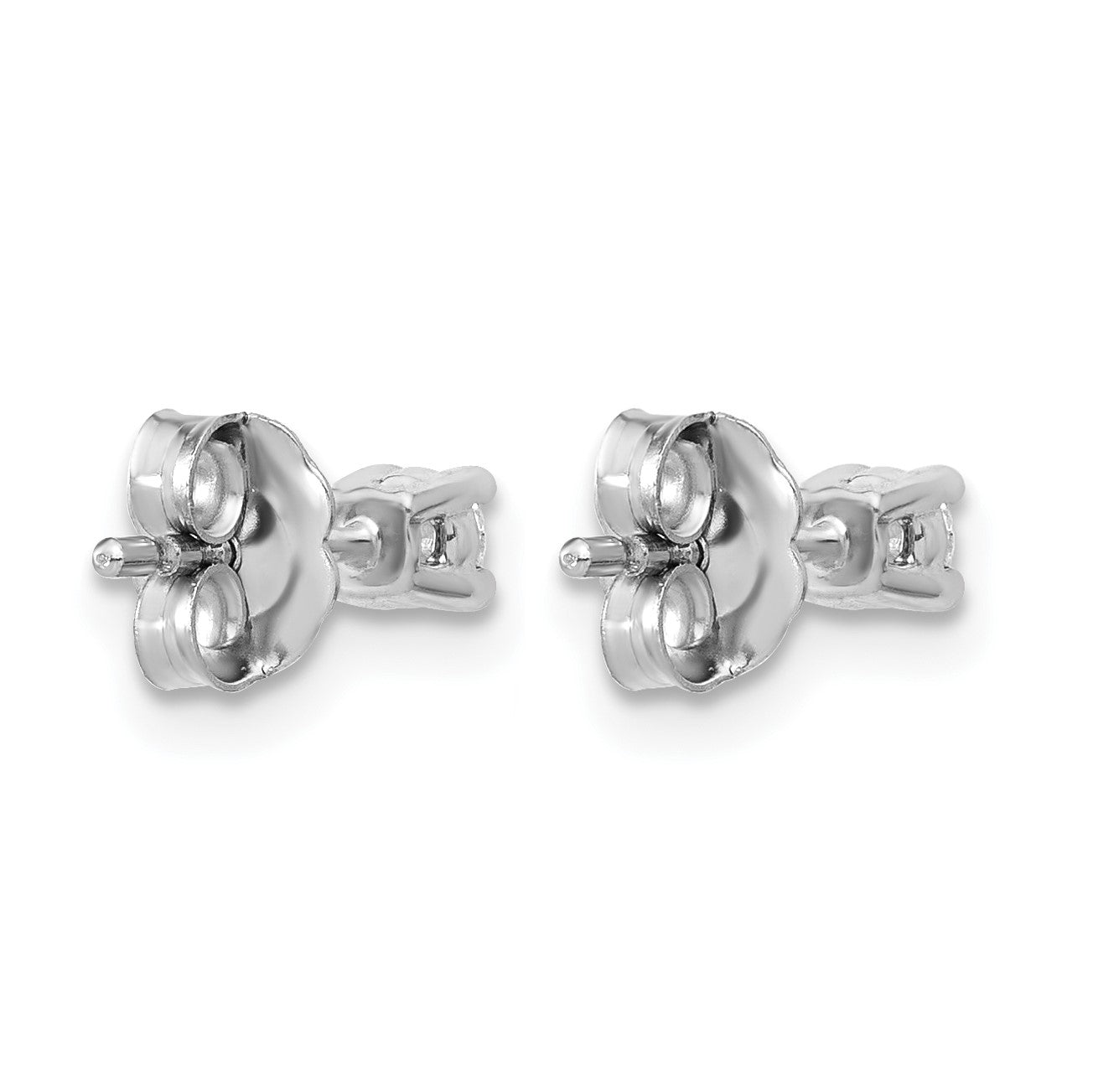 14K Weißgold Ohrstecker mit 0,17 ct. laborgezüchteten Diamanten, rund, VS/SI+ G+, 4-Krappen-Fassung, schweres Gewicht