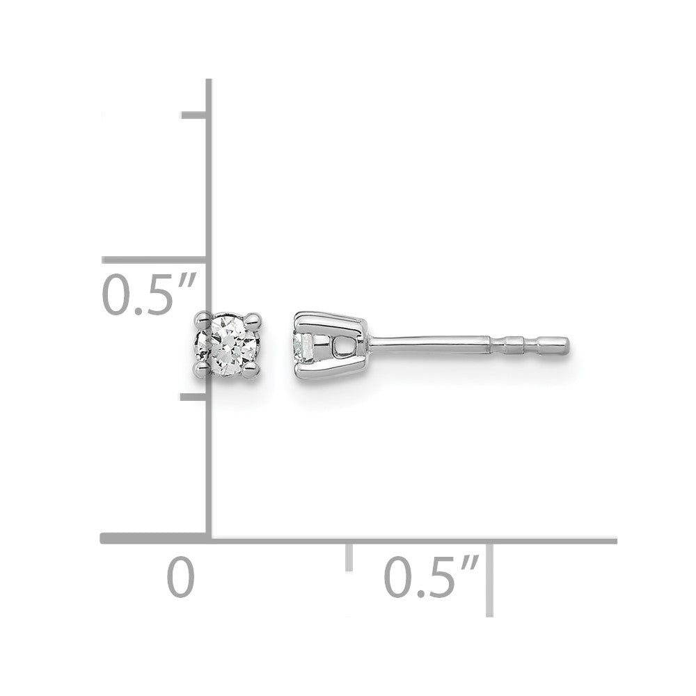 14K Weißgold Ohrstecker mit 0,17 ct. laborgezüchteten Diamanten, rund, VS/SI+ G+, 4-Krappen-Fassung, schweres Gewicht