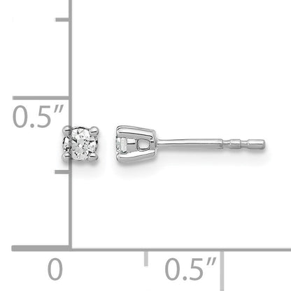 14K Weißgold Ohrstecker mit 0,17 ct. laborgezüchteten Diamanten, rund, VS/SI+ G+, 4-Krappen-Fassung, schweres Gewicht