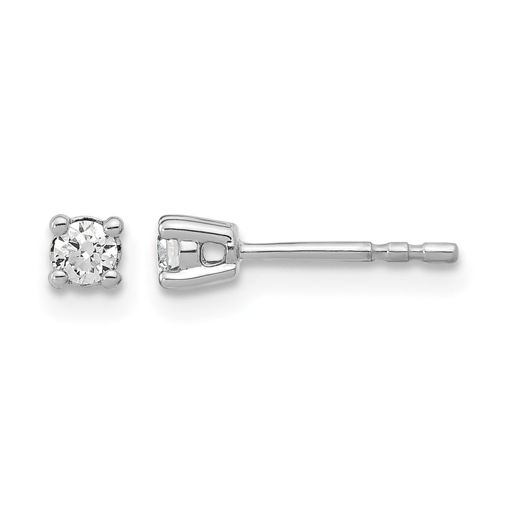 14K Weißgold Ohrstecker mit 0,17 ct. laborgezüchteten Diamanten, rund, VS/SI+ G+, 4-Krappen-Fassung, schweres Gewicht