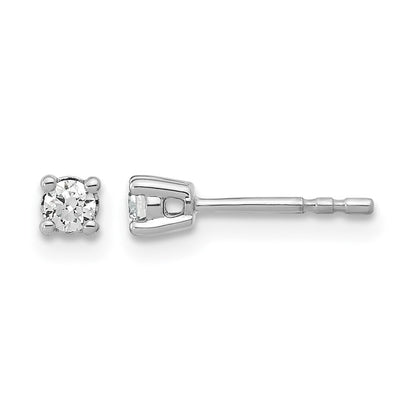 14K Weißgold Ohrstecker mit 0,17 ct. laborgezüchteten Diamanten, rund, VS/SI+ G+, 4-Krappen-Fassung, schweres Gewicht