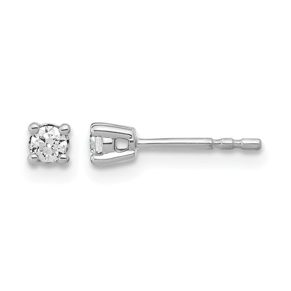 14K Weißgold Ohrstecker mit 0,17 ct. laborgezüchteten Diamanten, rund, VS/SI+ G+, 4-Krappen-Fassung, schweres Gewicht