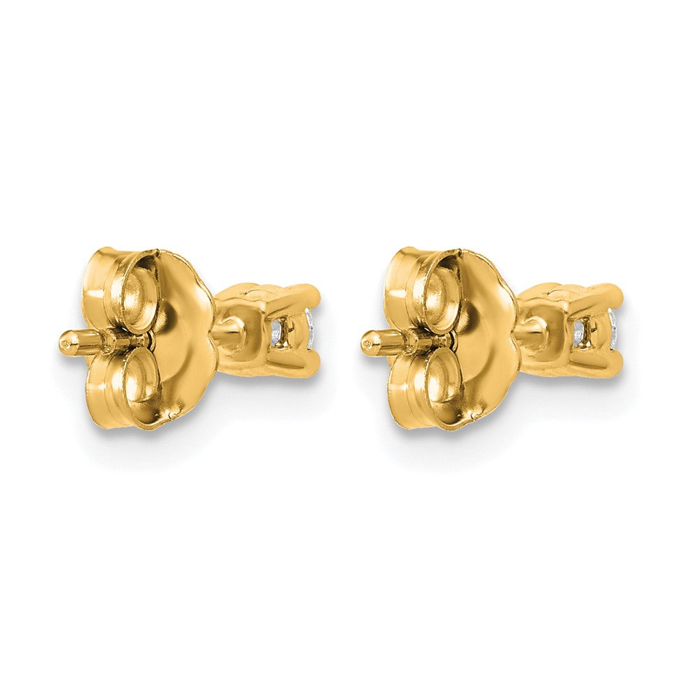 14K Gelbgold Ohrstecker mit 0,2 ct. Labor-gezüchteten Diamanten, VS/SI+, G+, rund, 4-Krappen-Fassung, schweres Gewicht