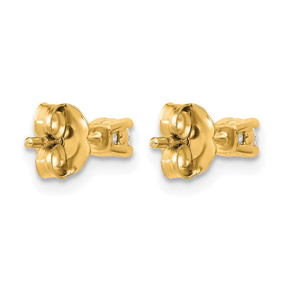 14K Gelbgold Ohrstecker mit 0,2 ct. Labor-gezüchteten Diamanten, VS/SI+, G+, rund, 4-Krappen-Fassung, schweres Gewicht