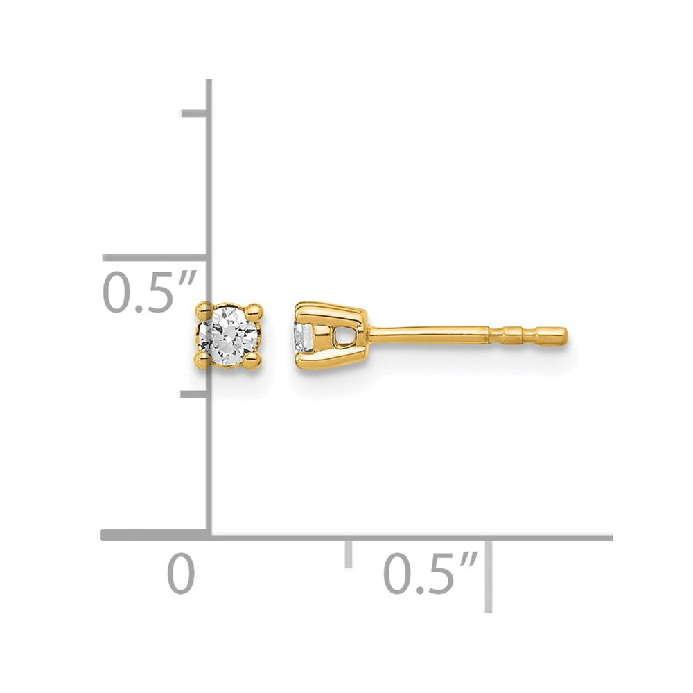 14K Gelbgold Ohrstecker mit 0,2 ct. Labor-gezüchteten Diamanten, VS/SI+, G+, rund, 4-Krappen-Fassung, schweres Gewicht