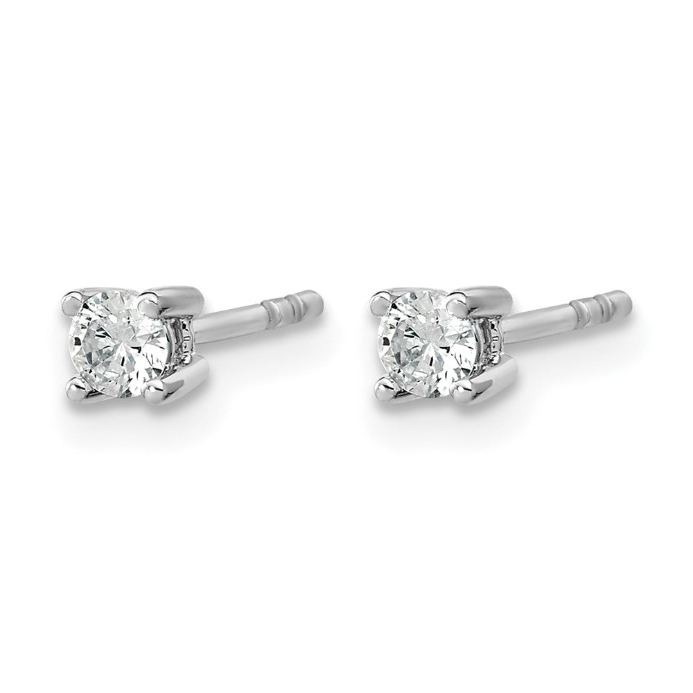 14K Weißgold Ohrstecker mit 0,2 ct. zertifizierten, im Labor gezüchteten Diamanten, rund, 4-Krappenfassung, VS/SI+ G+, schwere Ausführung