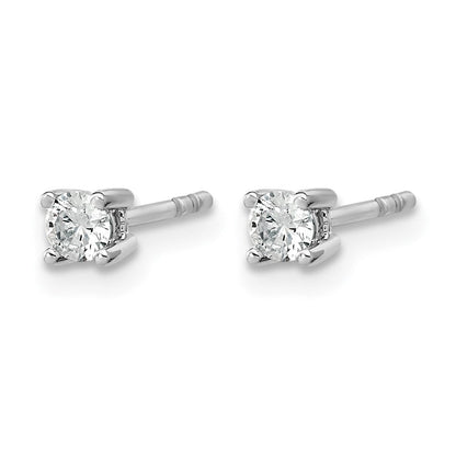 14K Weißgold Ohrstecker mit 0,2 ct. zertifizierten, im Labor gezüchteten Diamanten, rund, 4-Krappenfassung, VS/SI+ G+, schwere Ausführung