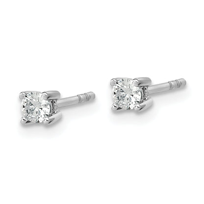 14K Weißgold Ohrstecker mit 0,2 ct. laborgezüchteten Diamanten, rund, VS/SI+ G+, 4-Krappenfassung, hohes Gewicht