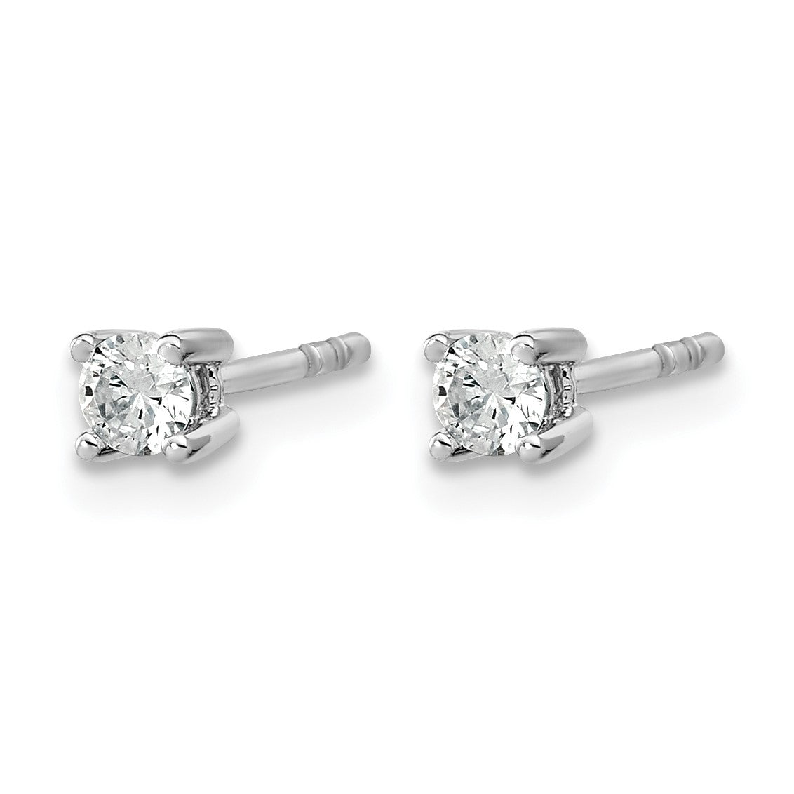 14K Weißgold Ohrstecker mit 0,2 ct. laborgezüchteten Diamanten, rund, VS/SI+ G+, 4-Krappenfassung, hohes Gewicht