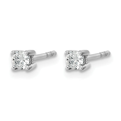 14K Weißgold Ohrstecker mit 0,2 ct. laborgezüchteten Diamanten, rund, VS/SI+ G+, 4-Krappenfassung, hohes Gewicht