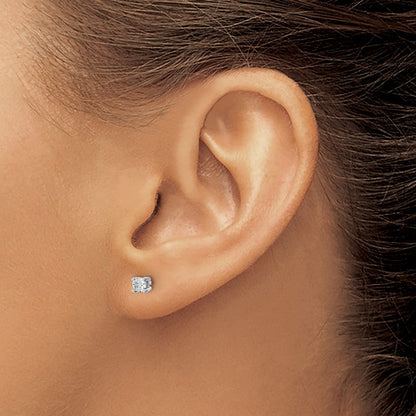 14K Weißgold Ohrstecker mit 0,2 ct. zertifizierten, im Labor gezüchteten Diamanten, rund, 4-Krappenfassung, VS/SI+ G+, schwere Ausführung