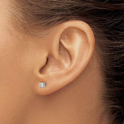 14K Weißgold Ohrstecker mit 0,2 ct. laborgezüchteten Diamanten, rund, VS/SI+ G+, 4-Krappenfassung, hohes Gewicht