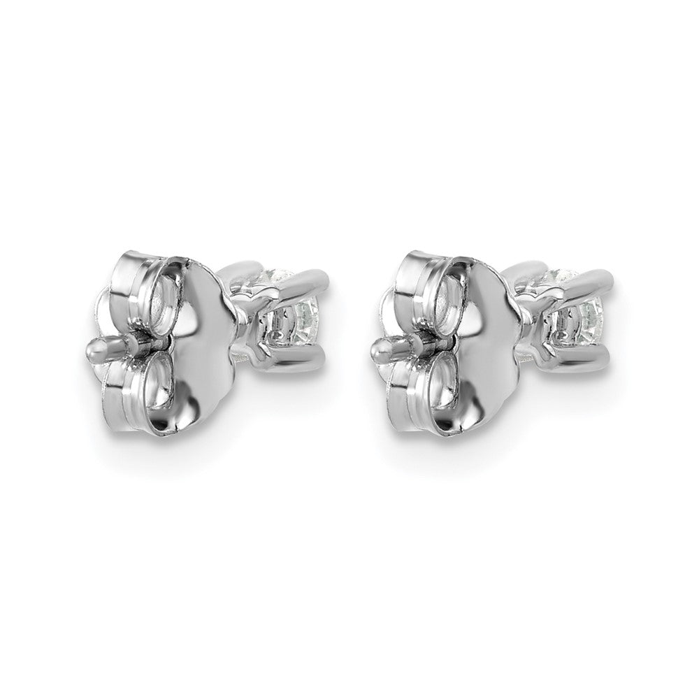 14K Weißgold Ohrstecker mit 0,2 ct. zertifizierten, im Labor gezüchteten Diamanten, rund, 4-Krappenfassung, VS/SI+ G+, schwere Ausführung