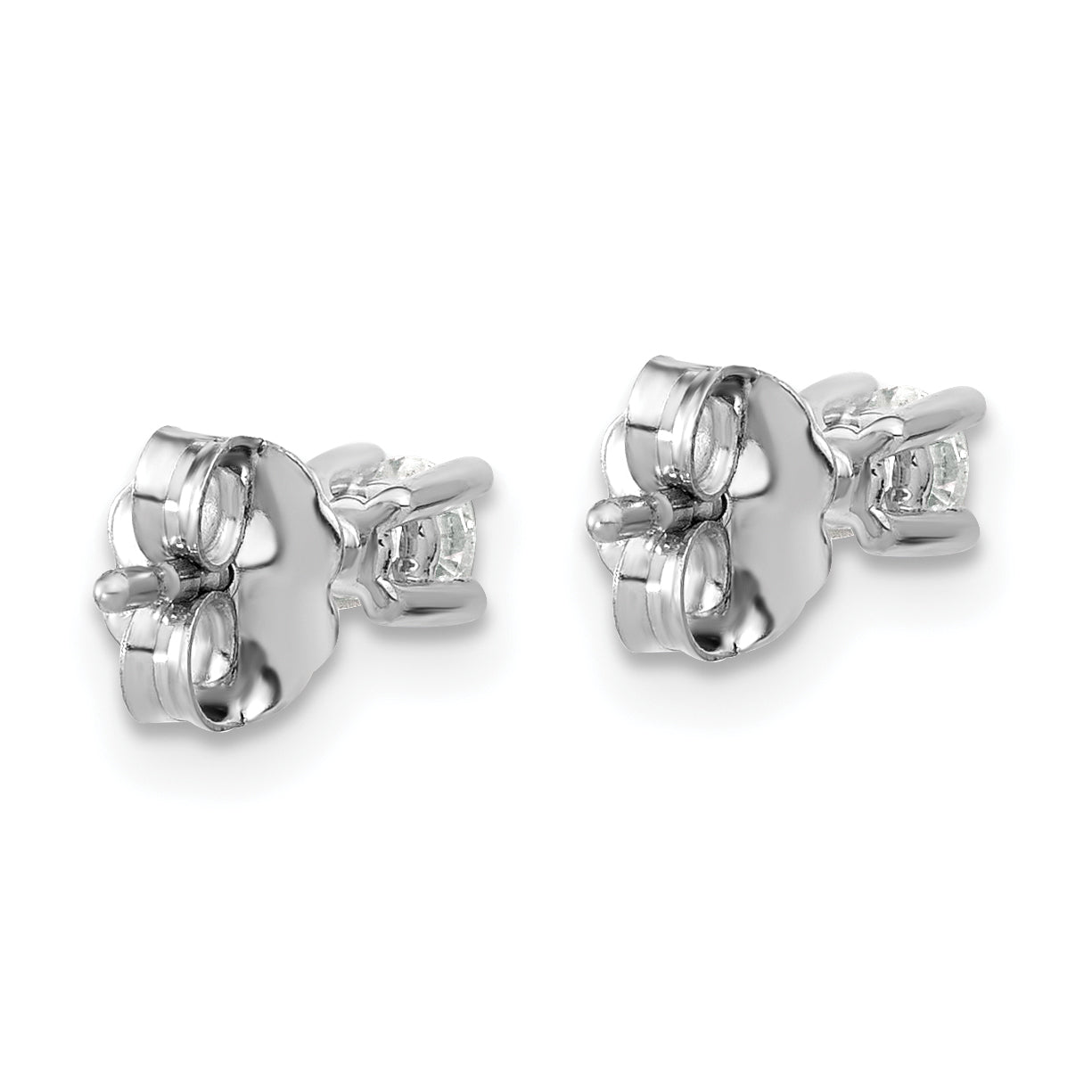 14K Weißgold Ohrstecker mit 0,2 ct. laborgezüchteten Diamanten, rund, VS/SI+ G+, 4-Krappenfassung, hohes Gewicht