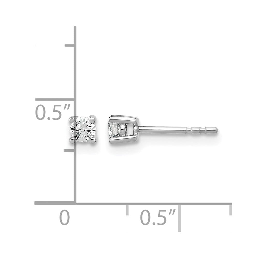 14K Weißgold Ohrstecker mit 0,2 ct. zertifizierten, im Labor gezüchteten Diamanten, rund, 4-Krappenfassung, VS/SI+ G+, schwere Ausführung
