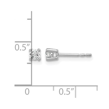 14K Weißgold Ohrstecker mit 0,2 ct. zertifizierten, im Labor gezüchteten Diamanten, rund, 4-Krappenfassung, VS/SI+ G+, schwere Ausführung