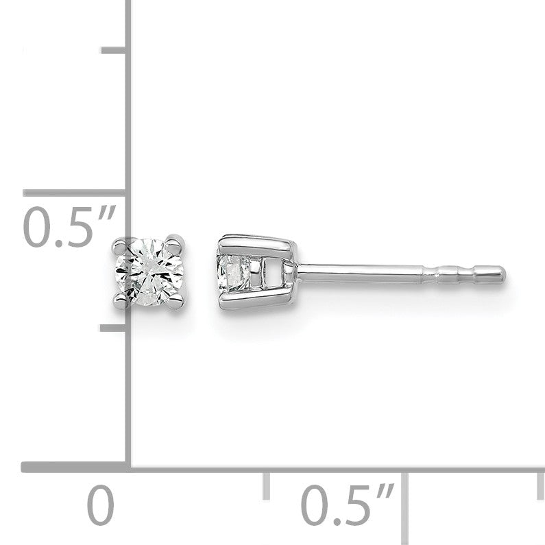 14K Weißgold Ohrstecker mit 0,2 ct. laborgezüchteten Diamanten, rund, VS/SI+ G+, 4-Krappenfassung, hohes Gewicht