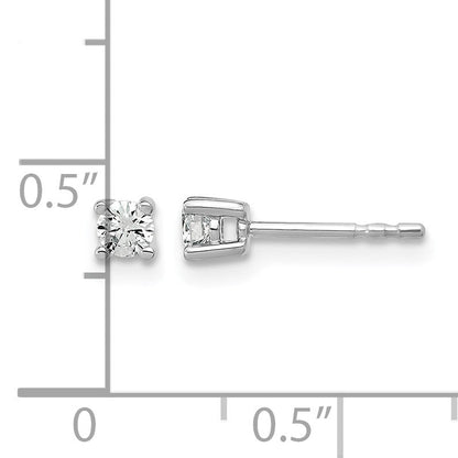 14K Weißgold Ohrstecker mit 0,2 ct. laborgezüchteten Diamanten, rund, VS/SI+ G+, 4-Krappenfassung, hohes Gewicht