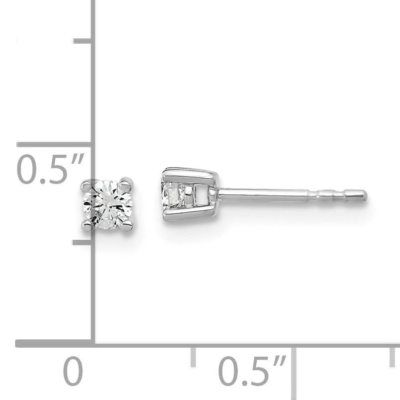 14K Weißgold Ohrstecker mit 0,2 ct. laborgezüchteten Diamanten, rund, VS/SI+ G+, 4-Krappenfassung, hohes Gewicht
