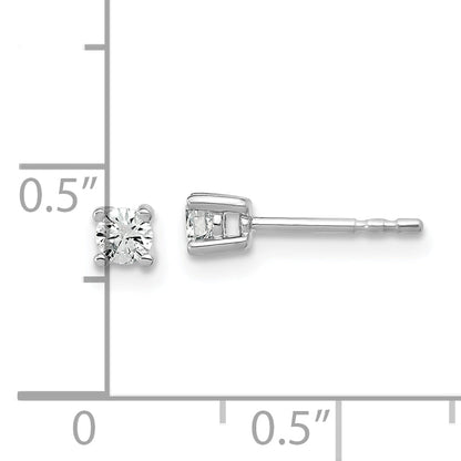 14K Weißgold Ohrstecker mit 0,2 ct. laborgezüchteten Diamanten, rund, VS/SI+ G+, 4-Krappenfassung, hohes Gewicht