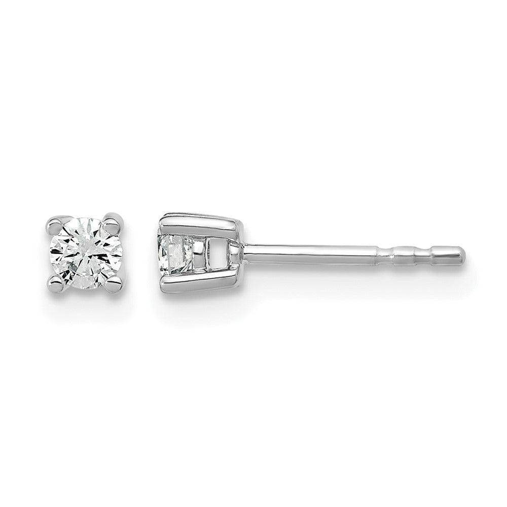 14K Weißgold Ohrstecker mit 0,2 ct. zertifizierten, im Labor gezüchteten Diamanten, rund, 4-Krappenfassung, VS/SI+ G+, schwere Ausführung