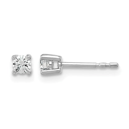14K Weißgold Ohrstecker mit 0,2 ct. zertifizierten, im Labor gezüchteten Diamanten, rund, 4-Krappenfassung, VS/SI+ G+, schwere Ausführung