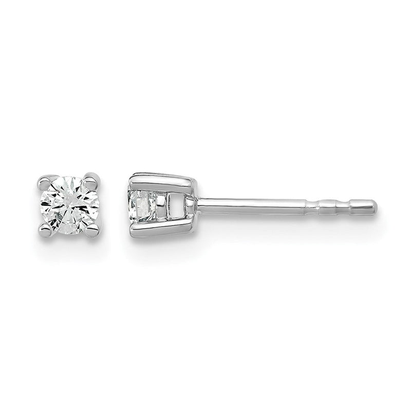 14K Weißgold Ohrstecker mit 0,2 ct. zertifizierten, im Labor gezüchteten Diamanten, rund, 4-Krappenfassung, VS/SI+ G+, schwere Ausführung
