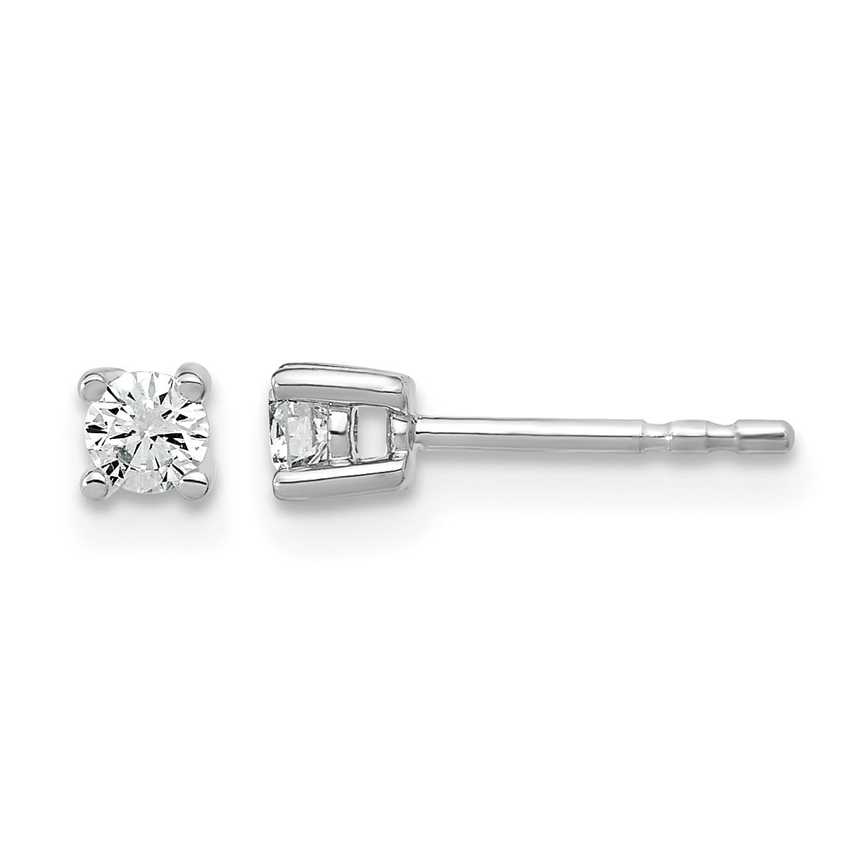 14K Weißgold Ohrstecker mit 0,2 ct. laborgezüchteten Diamanten, rund, VS/SI+ G+, 4-Krappenfassung, hohes Gewicht