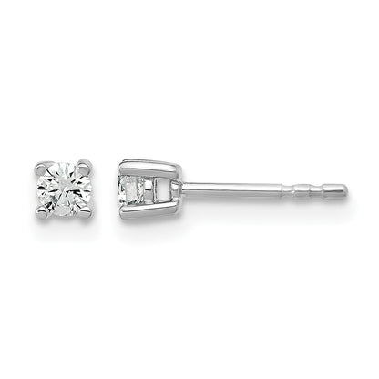 14K Weißgold Ohrstecker mit 0,2 ct. laborgezüchteten Diamanten, rund, VS/SI+ G+, 4-Krappenfassung, hohes Gewicht