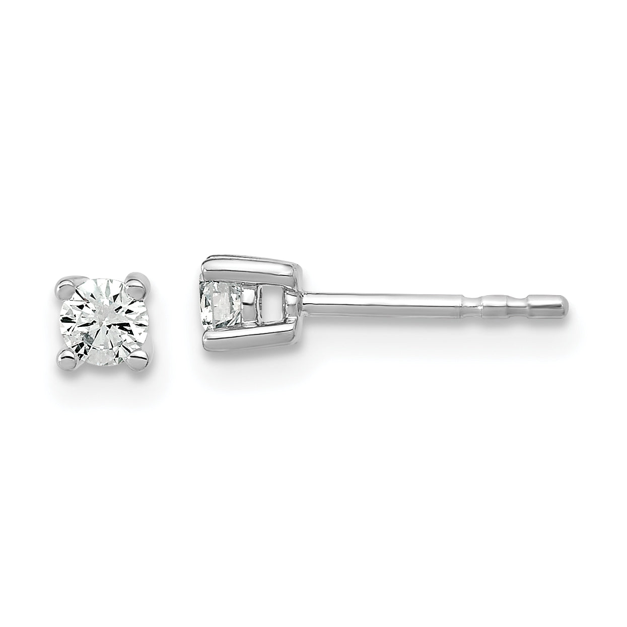 14K Weißgold Ohrstecker mit 0,2 ct. laborgezüchteten Diamanten, rund, VS/SI+ G+, 4-Krappenfassung, hohes Gewicht