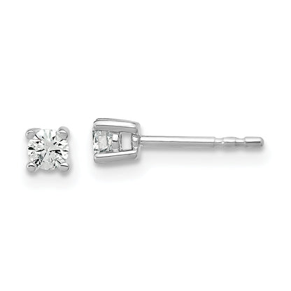 14K Weißgold Ohrstecker mit 0,2 ct. laborgezüchteten Diamanten, rund, VS/SI+ G+, 4-Krappenfassung, hohes Gewicht