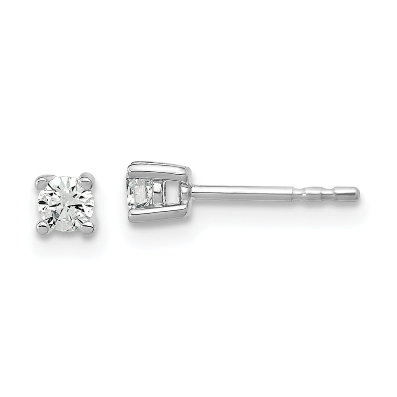 14K Weißgold Ohrstecker mit 0,2 ct. laborgezüchteten Diamanten, rund, VS/SI+ G+, 4-Krappenfassung, hohes Gewicht