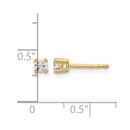 14K Gelbgold Ohrstecker mit 0,2 ct. laborgezüchteten Diamanten VS/SI+ G+, rund, 4-Krappen-Fassung, schweres Gewicht