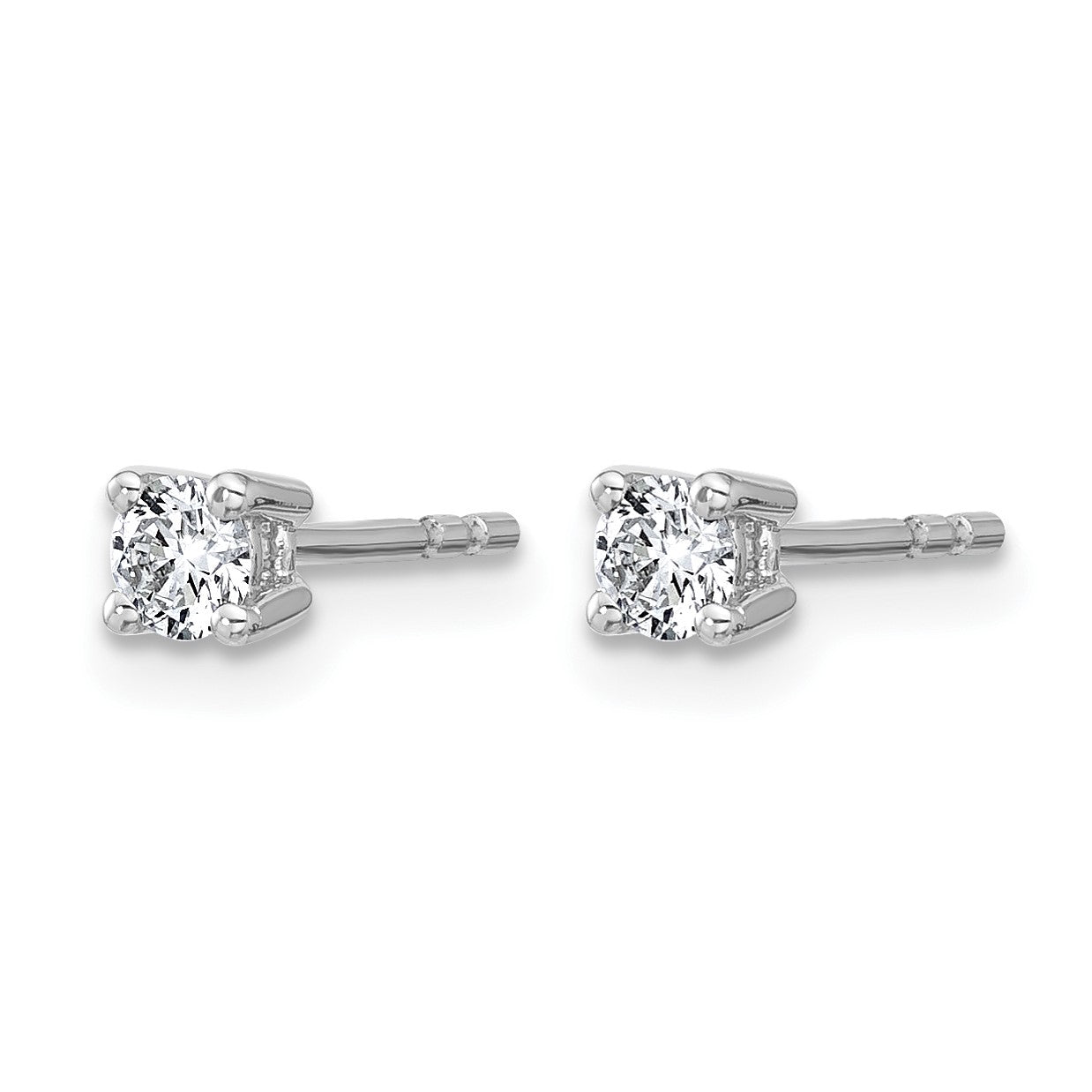 14K Weißgold Ohrstecker mit 0,25 ct. zertifizierten, im Labor gezüchteten Diamanten, VS/SI+ G+, rund, 4-Krappen-Fassung, hohes Gewicht
