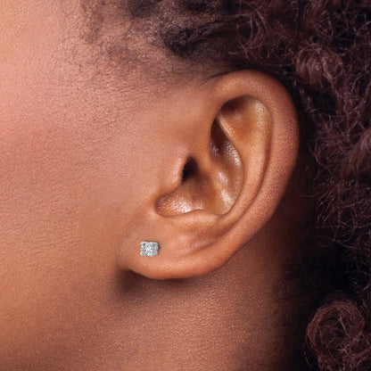14K Weißgold Ohrstecker mit 0,25 ct. Laborgezüchteten Diamanten im Rundschliff, VS/SI+ G+, 4-Krappen-Fassung, schweres Gewicht