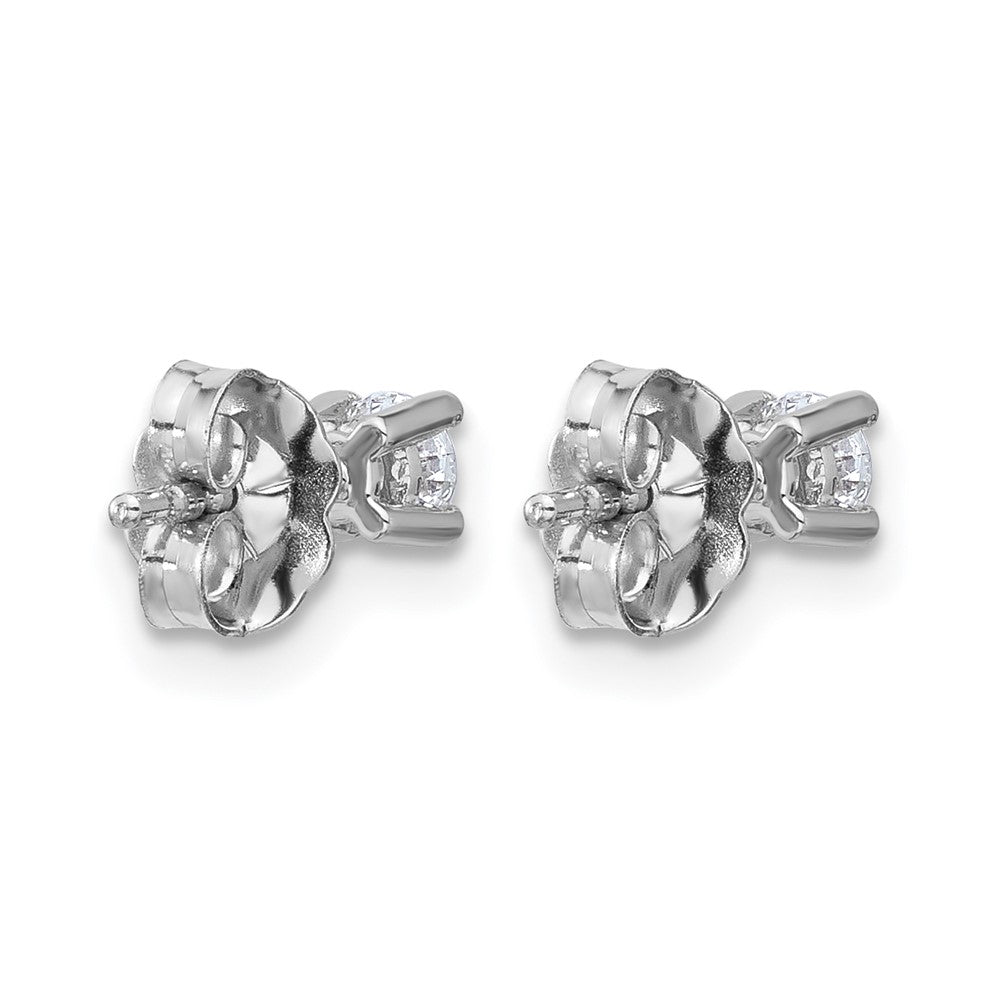 14K Weißgold Ohrstecker mit 0,25 ct. Laborgezüchteten Diamanten im Rundschliff, VS/SI+ G+, 4-Krappen-Fassung, schweres Gewicht