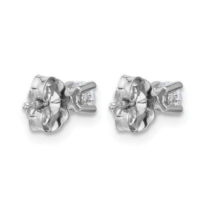 14K Weißgold Ohrstecker mit 0,25 ct. Laborgezüchteten Diamanten im Rundschliff, VS/SI+ G+, 4-Krappen-Fassung, schweres Gewicht