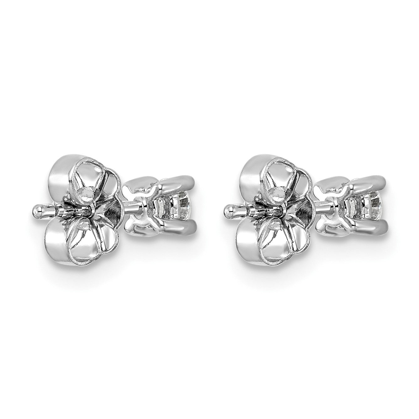 14K Weißgold Ohrstecker mit 0,25 ct. Laborgezüchteten Diamanten im Rundschliff, VS/SI+ G+, 4-Krappen-Fassung, schweres Gewicht