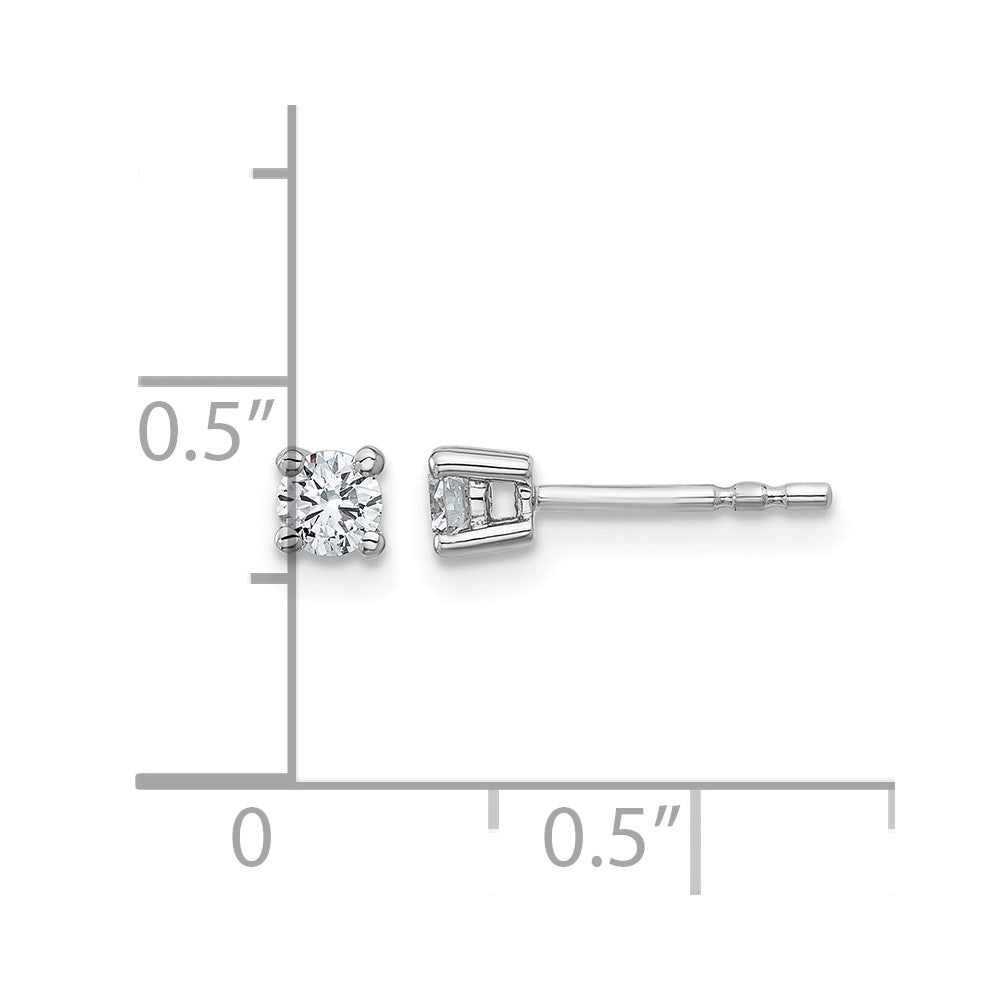 14K Weißgold Ohrstecker mit 0,25 ct. zertifizierten, im Labor gezüchteten Diamanten, VS/SI+ G+, rund, 4-Krappen-Fassung, hohes Gewicht